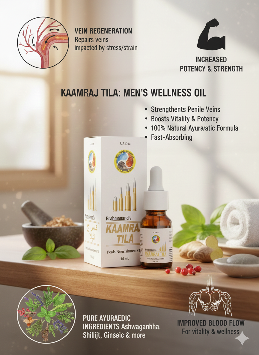 Kamraaj Herbal Performance Boost Combo | 4 Capsules + Tila Oil | Natural Strength, Stamina & Vitality Support | Men’s Wellness Pack